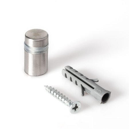 OUTWATER Round Standoffs, 1/2 in Bd L, Stainless Steel Brushed, 1/2 in OD 3P1.56.00017